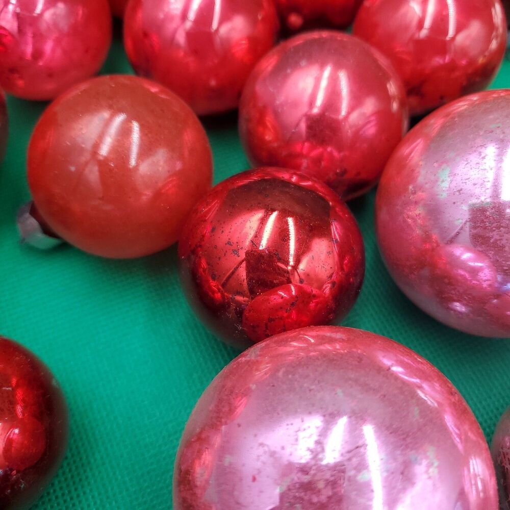 Lot of 59 Vintage Shiny Metallic Christmas Ornaments All Size/Color Made In USA - Picture 8 of 15